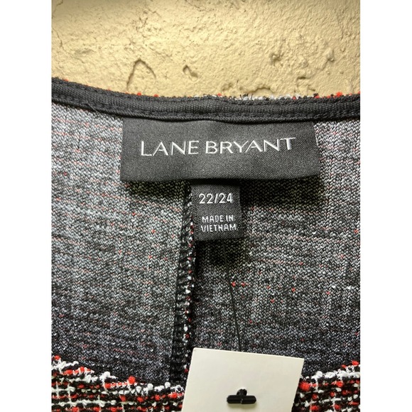 NWT Lane Bryant 22/24 Black White Red Tweed Knit Shift Dress Plus Size - Picture 3 of 7